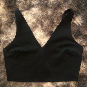 Silence + Noise Black Zip Back Crop